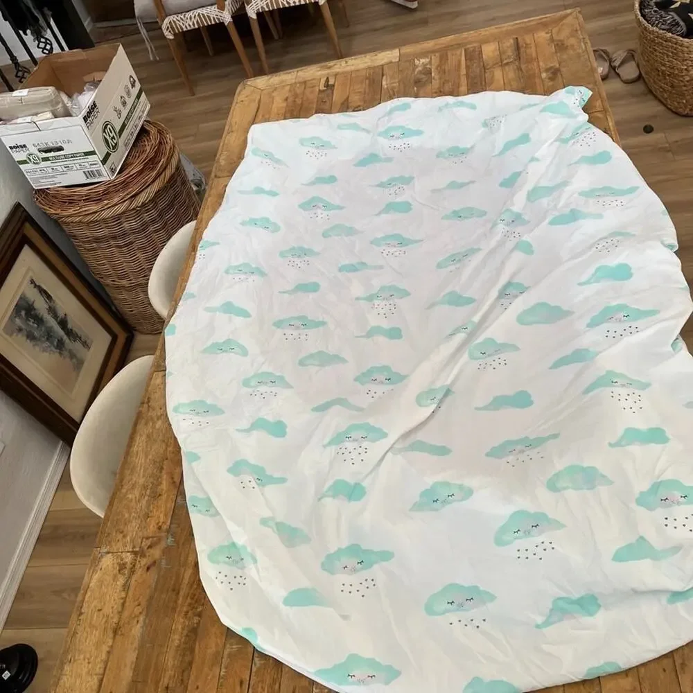 Crate & Kids Organic Cotton Twin Size Sheet Set Watercolor Cloud